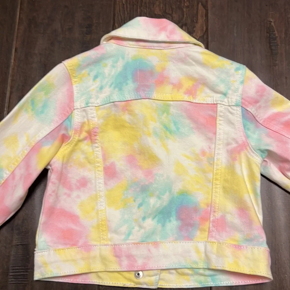 Old Navy Toddler Girls Rainbow Dip dyed tie dyed denim jacket!